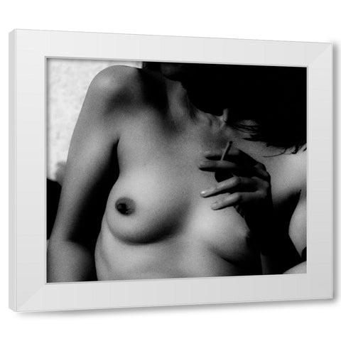 Untitled White Modern Wood Framed Art Print by Bousca, Bogdan