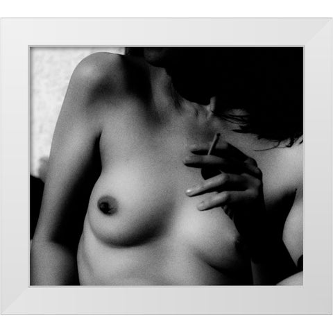 Untitled White Modern Wood Framed Art Print by Bousca, Bogdan