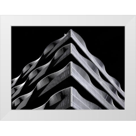 Wave White Modern Wood Framed Art Print by Van Zaane, Alida
