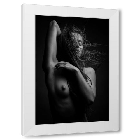 Sensuality White Modern Wood Framed Art Print by Krystynek MQEP, Martin