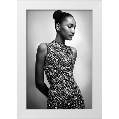 Muse White Modern Wood Framed Art Print by Peeters, Bart