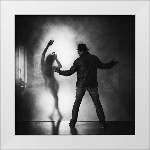 The Invisible Wall White Modern Wood Framed Art Print by Schleicher-Schwarz, Roswitha