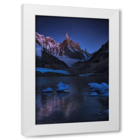 Laguna Torre - A Frozen Night White Modern Wood Framed Art Print by Zhang, Yan