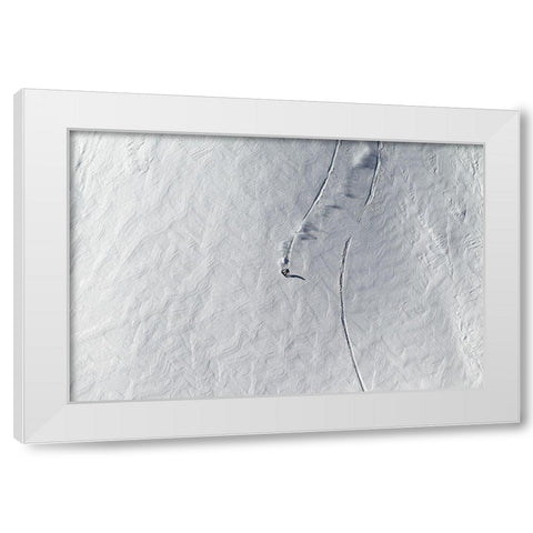 Lines White Modern Wood Framed Art Print by Sanne, Jakob