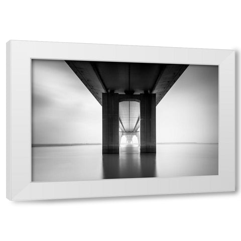 Nanjing Yangtze River Bridge White Modern Wood Framed Art Print by Ai, Qing