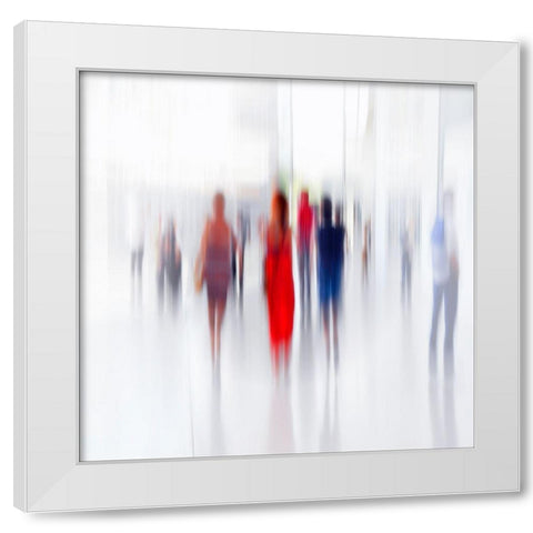 Women In Red White Modern Wood Framed Art Print by Ohlendorf, Anette