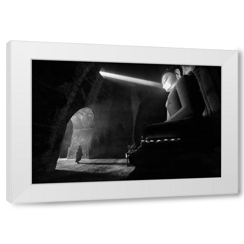 The Great Buddha White Modern Wood Framed Art Print by Song, Gunarto