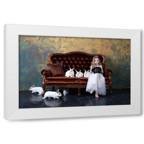 Qthe Riddleq Or Qhow Many Rabbits Are There On The Photoq? White Modern Wood Framed Art Print by Ivanova, Victoria