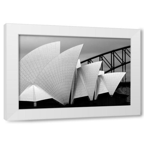 Opera House Sydney White Modern Wood Framed Art Print by Van Zaane, Alida