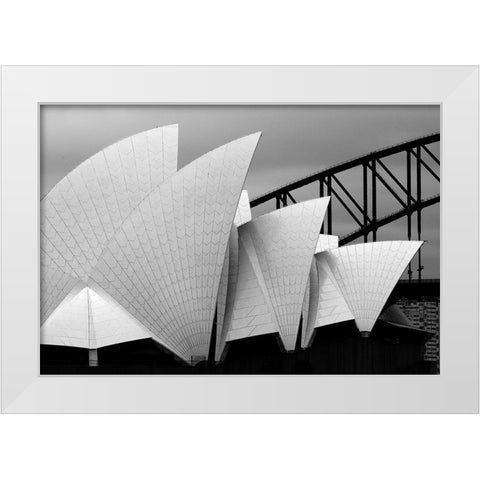 Opera House Sydney White Modern Wood Framed Art Print by Van Zaane, Alida
