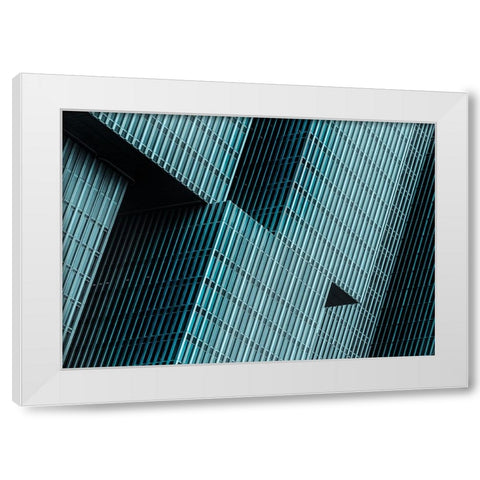 Lines And Angles White Modern Wood Framed Art Print by Dixon, Colin