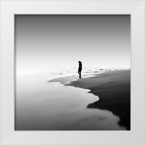 Nglangu White Modern Wood Framed Art Print by Alrasyid, Ajie