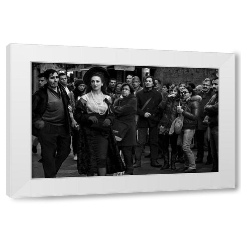 Mad 7 White Modern Wood Framed Art Print by Marcos, Alejandro