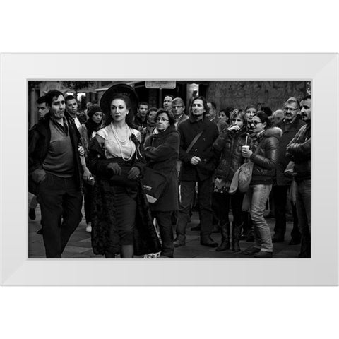 Mad 7 White Modern Wood Framed Art Print by Marcos, Alejandro