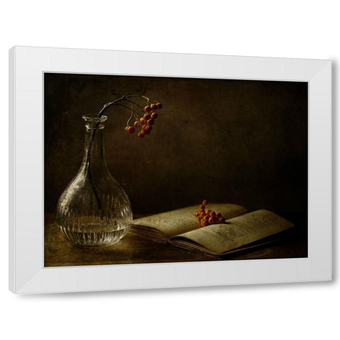 In The Dark Of My Days White Modern Wood Framed Art Print by Devos, Delphine