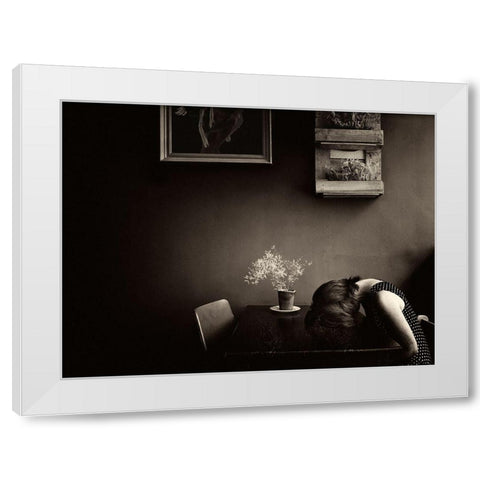 Grief White Modern Wood Framed Art Print by Dirven, Ton