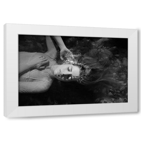 Be Water White Modern Wood Framed Art Print by Mest, Olga