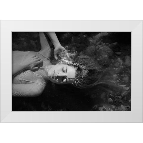 Be Water White Modern Wood Framed Art Print by Mest, Olga