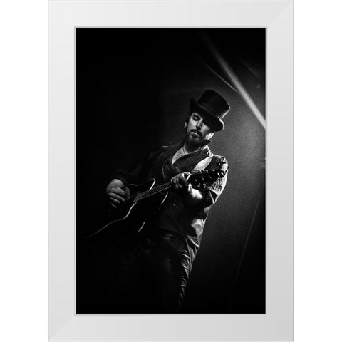 Hat Trick White Modern Wood Framed Art Print by Samuelsson, Anders