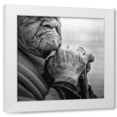 Traces White Modern Wood Framed Art Print by Gomez, Paul