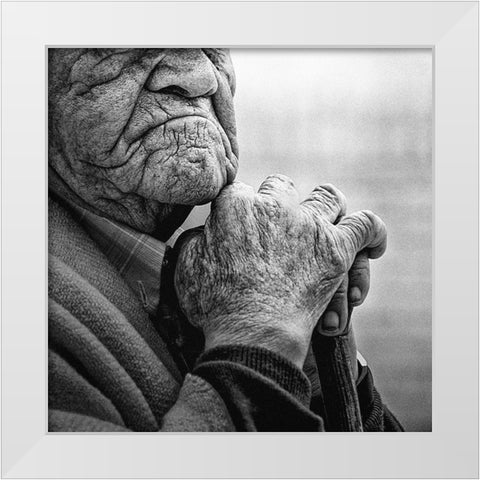 Traces White Modern Wood Framed Art Print by Gomez, Paul