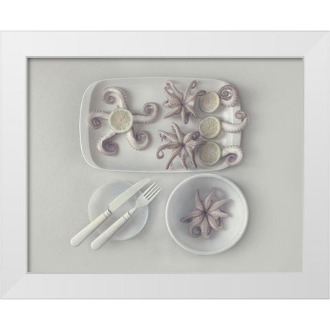 D?Ctopus...2 White Modern Wood Framed Art Print by Lazarov, Dimitar