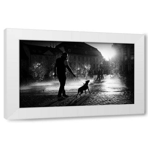 Hot Day White Modern Wood Framed Art Print by Harag, Ionut