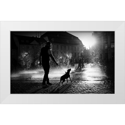 Hot Day White Modern Wood Framed Art Print by Harag, Ionut