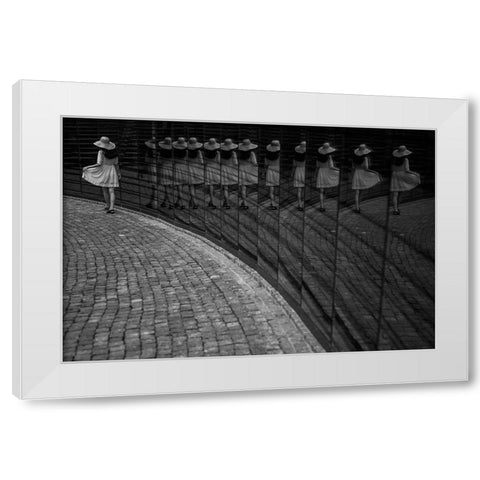 Posing White Modern Wood Framed Art Print by Dong Hee, Han