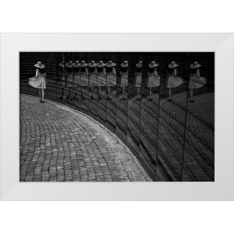 Posing White Modern Wood Framed Art Print by Dong Hee, Han