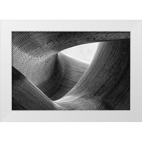 Lines White Modern Wood Framed Art Print by Pfeiffer, Peter