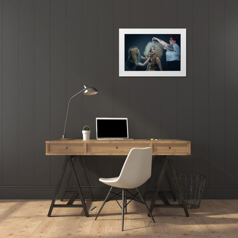 Glamour Is Hard Work White Modern Wood Framed Art Print by Belzon, Carine