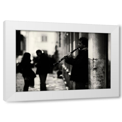 Rome Street Song White Modern Wood Framed Art Print by Oncete, Julien
