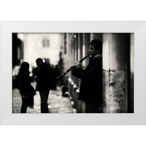 Rome Street Song White Modern Wood Framed Art Print by Oncete, Julien