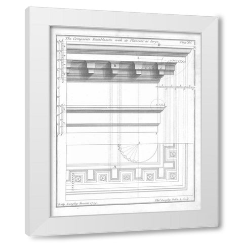 The Composite Entablature White Modern Wood Framed Art Print by Langley, Batty