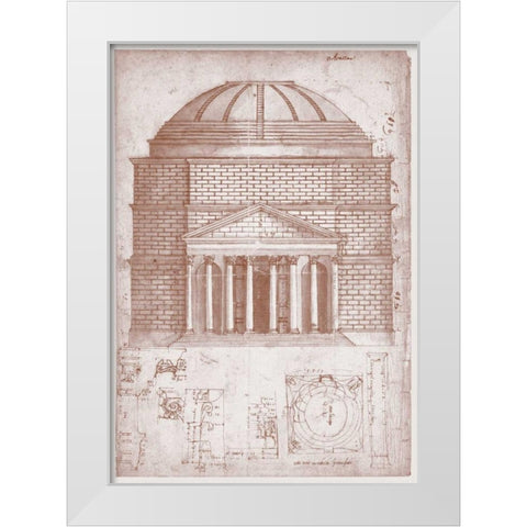 Section of the Pantheon White Modern Wood Framed Art Print by Peruzzi, Baldassare