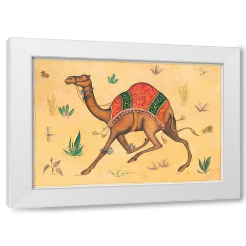 Camel-Indian Animals White Modern Wood Framed Art Print by Gynn, Fran