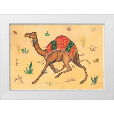 Camel-Indian Animals White Modern Wood Framed Art Print by Gynn, Fran