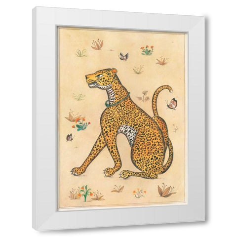 Leopard-Indian Animals White Modern Wood Framed Art Print by Gynn, Fran