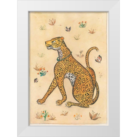 Leopard-Indian Animals White Modern Wood Framed Art Print by Gynn, Fran