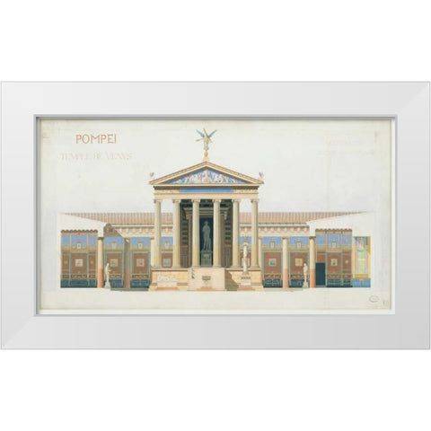 Temple of Venus, Pompeii White Modern Wood Framed Art Print by Chabrol, Francois