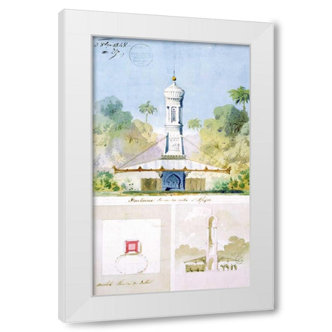 Fountain White Modern Wood Framed Art Print by Ancelet, Gabrielle-August
