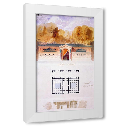 Bathing Pavilion White Modern Wood Framed Art Print by Ancelet, Gabrielle-August