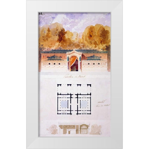 Bathing Pavilion White Modern Wood Framed Art Print by Ancelet, Gabrielle-August