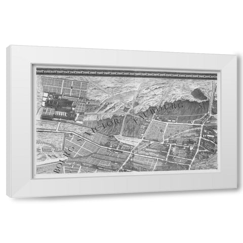 Paris 1739 Sectional map White Modern Wood Framed Art Print by Turgot, Michel-Etienne