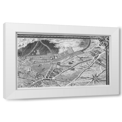 Paris 1739 Sectional map White Modern Wood Framed Art Print by Turgot, Michel-Etienne