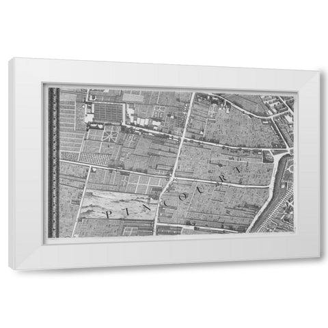 Paris 1739 Sectional map White Modern Wood Framed Art Print by Turgot, Michel-Etienne