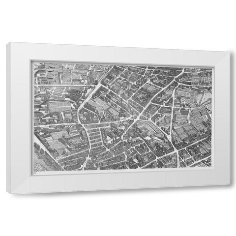 Paris 1739 Sectional map White Modern Wood Framed Art Print by Turgot, Michel-Etienne