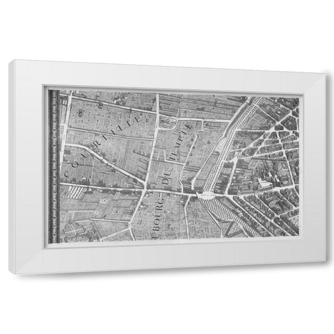 Paris 1739 Sectional map White Modern Wood Framed Art Print by Turgot, Michel-Etienne