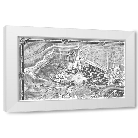 Rome Sectional Map White Modern Wood Framed Art Print by Nolli, Giovanni Battista